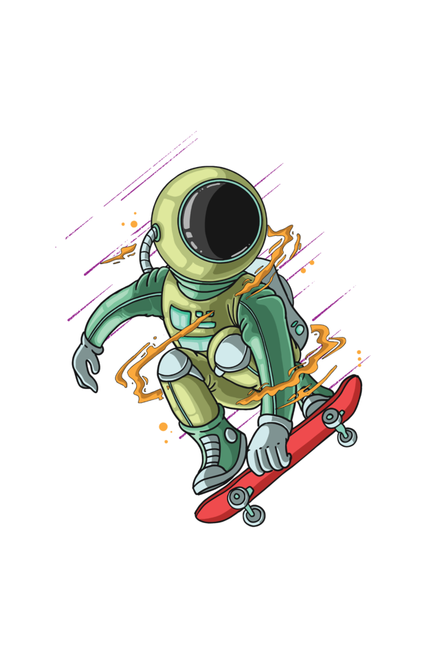 Alien on Skateboard Oversize T-shirt