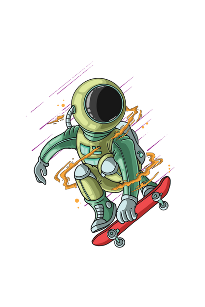 Alien on Skateboard Oversize T-shirt