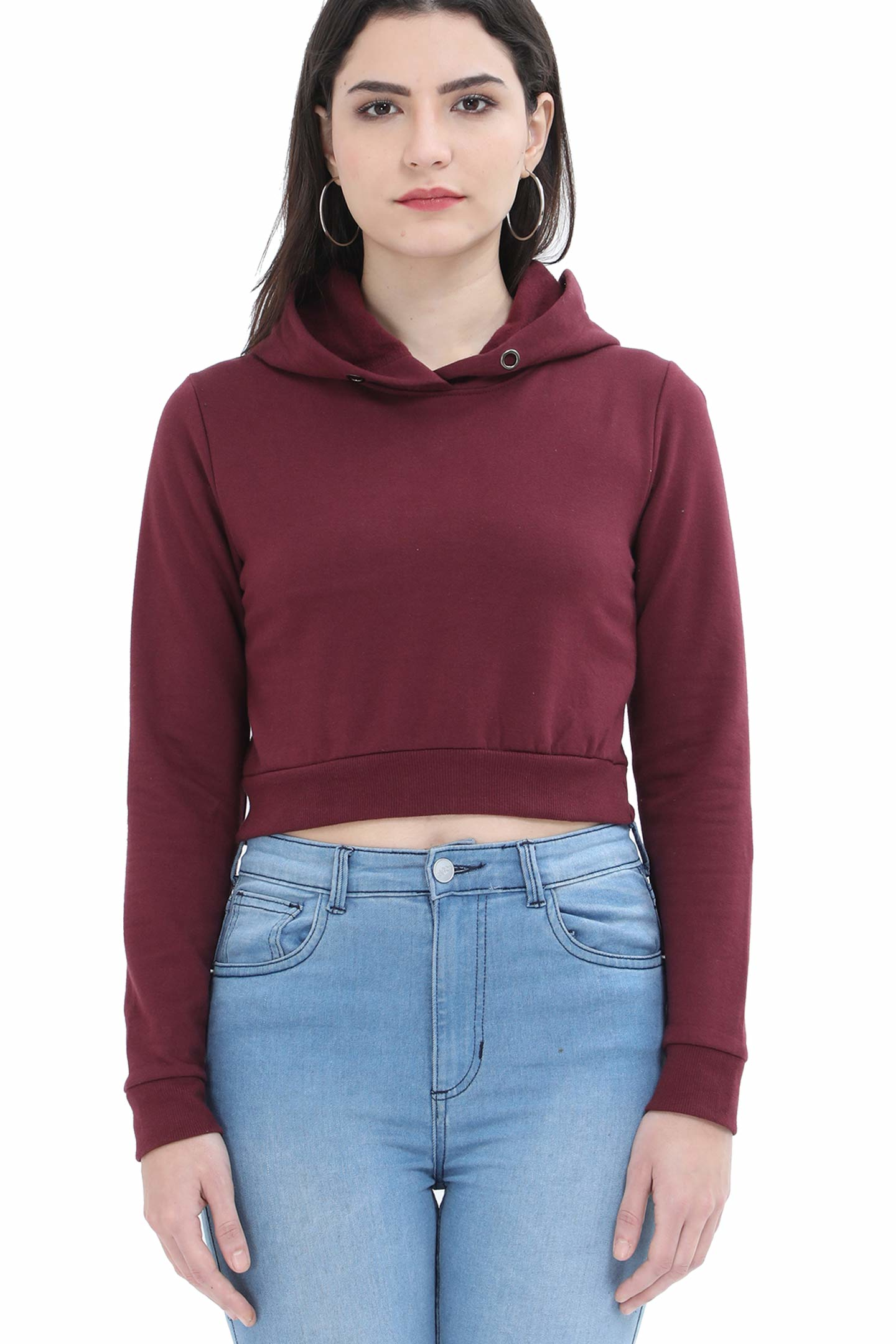 Solid Crop Hoodies