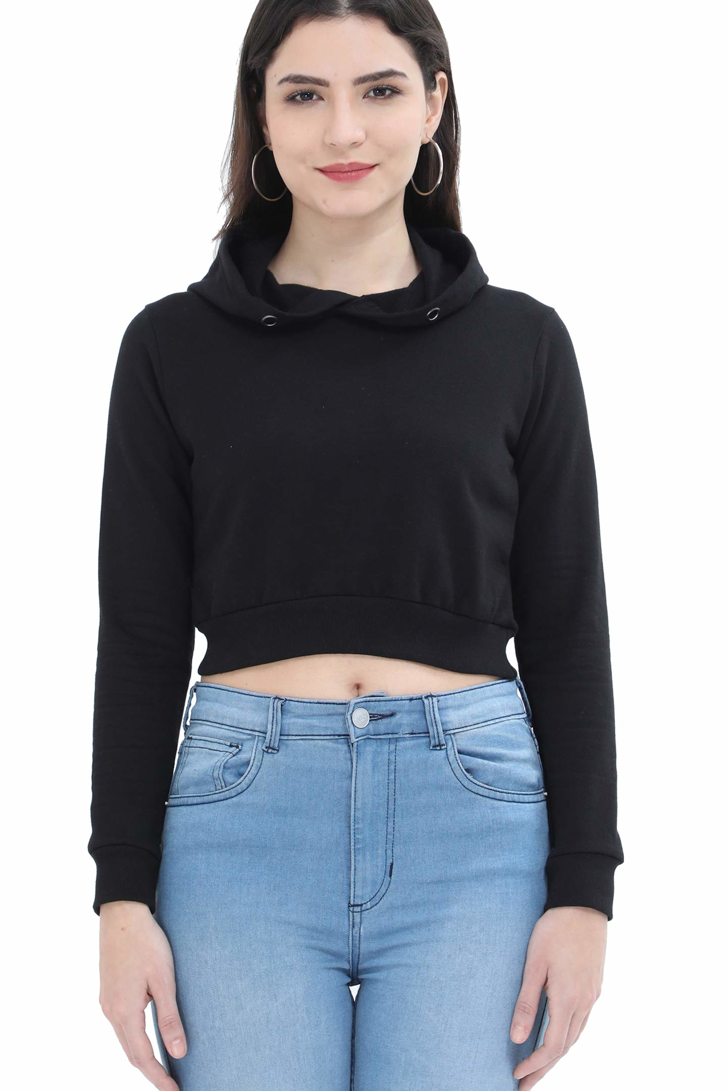 Solid Crop Hoodies