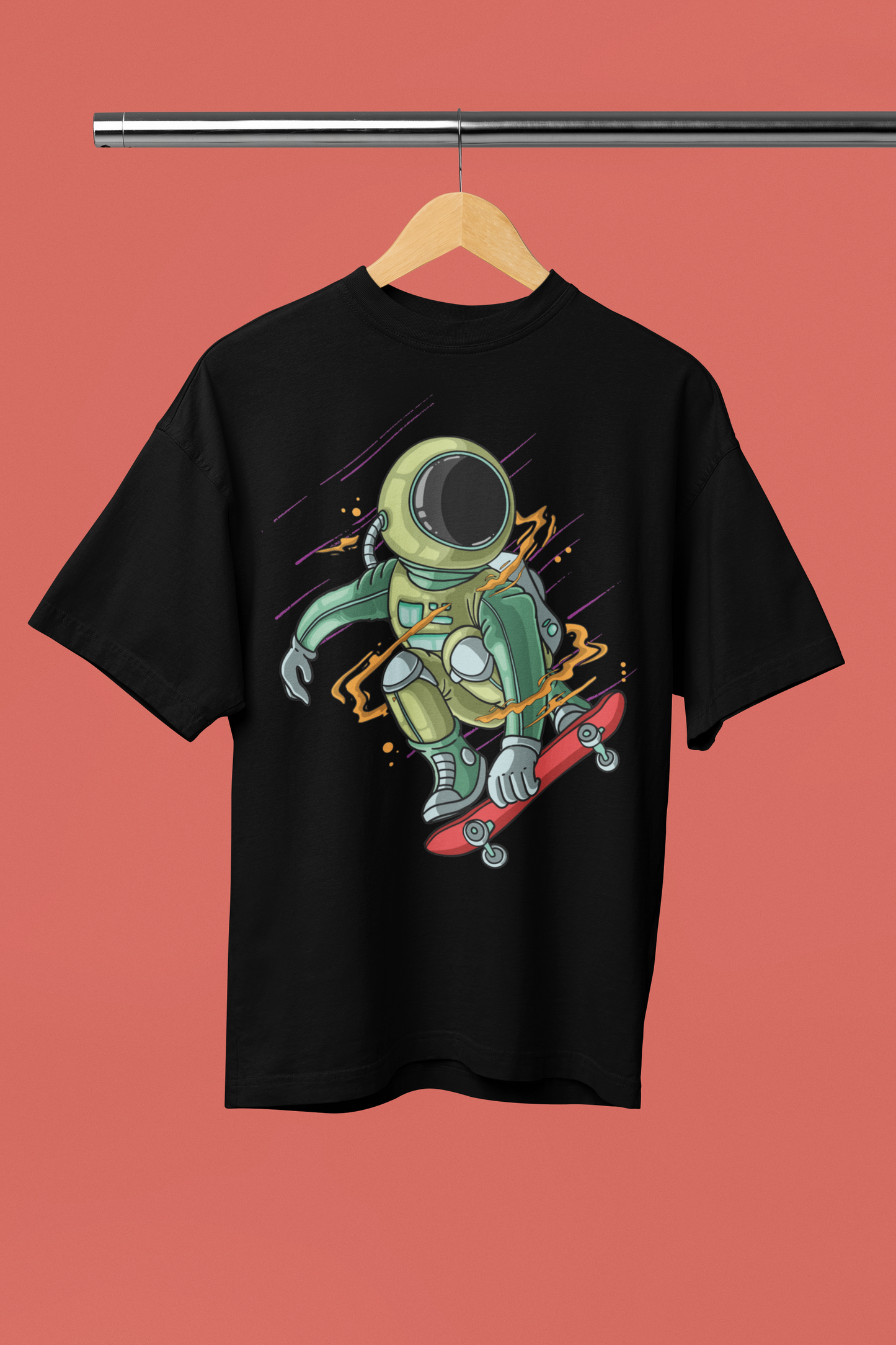 Alien on Skateboard Oversize T-shirt