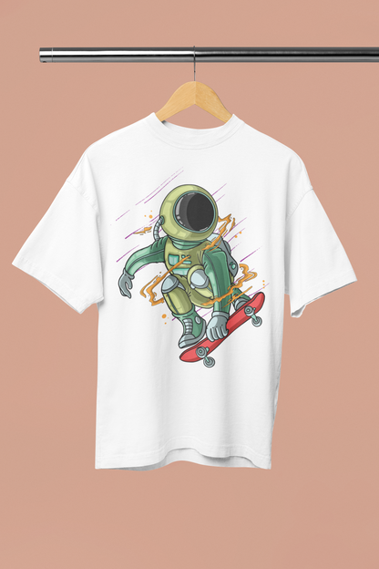 Alien on Skateboard Oversize T-shirt