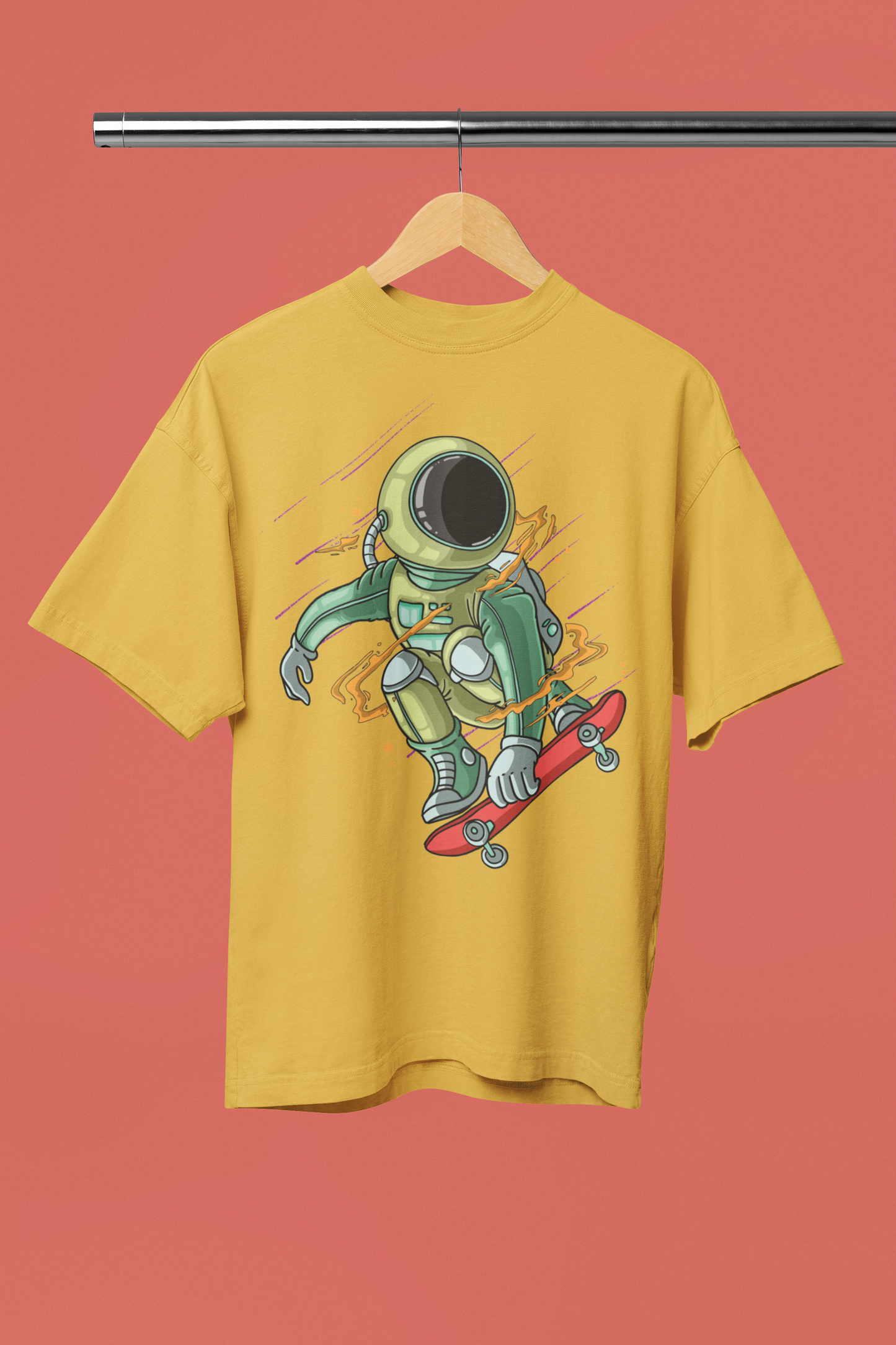 Alien on Skateboard Oversize T-shirt